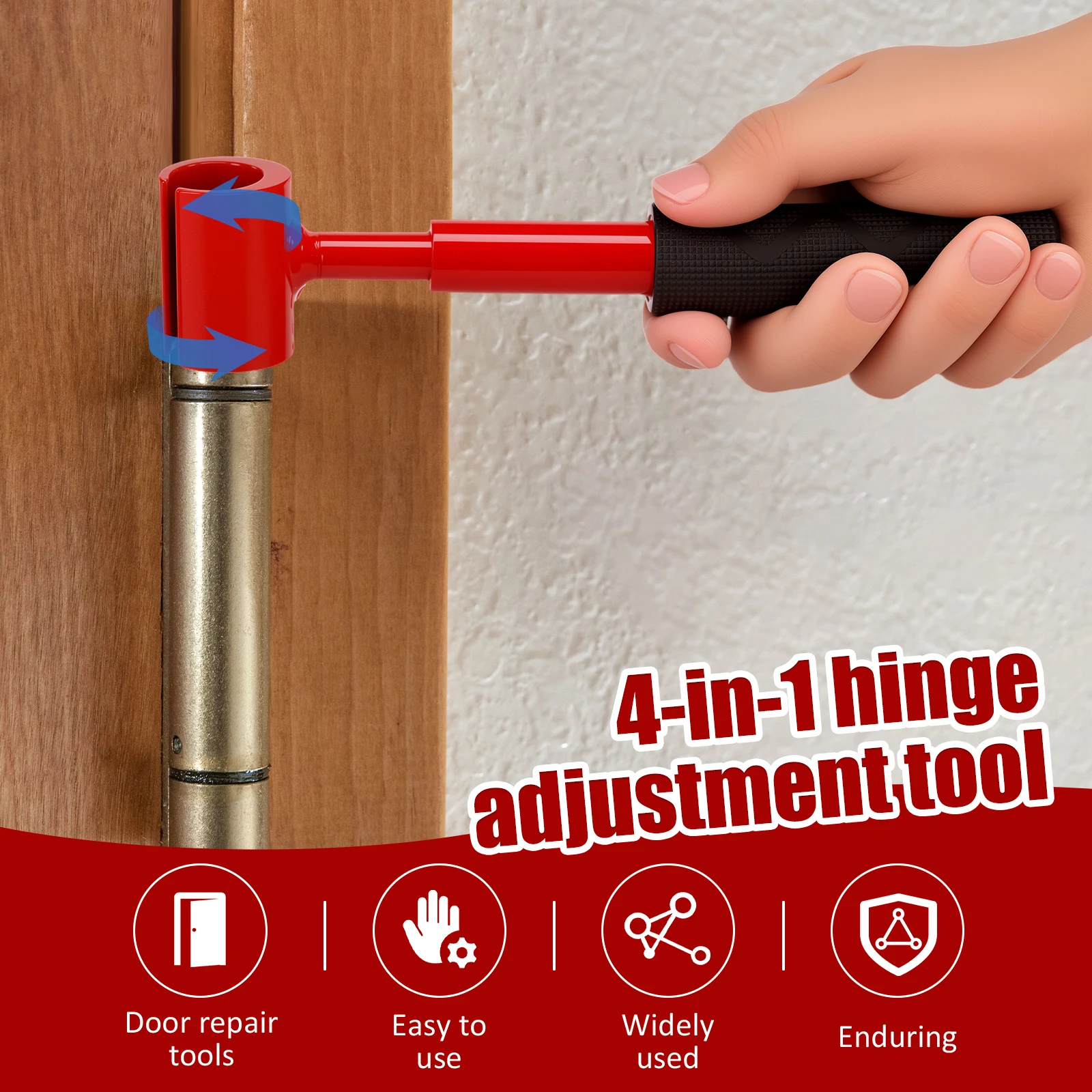 Door Hinge Adjustment Tools Steel 4 In 1 Hinge Adjustment Wrench Door and Cabinet Alignment Tools Sturdy Repair