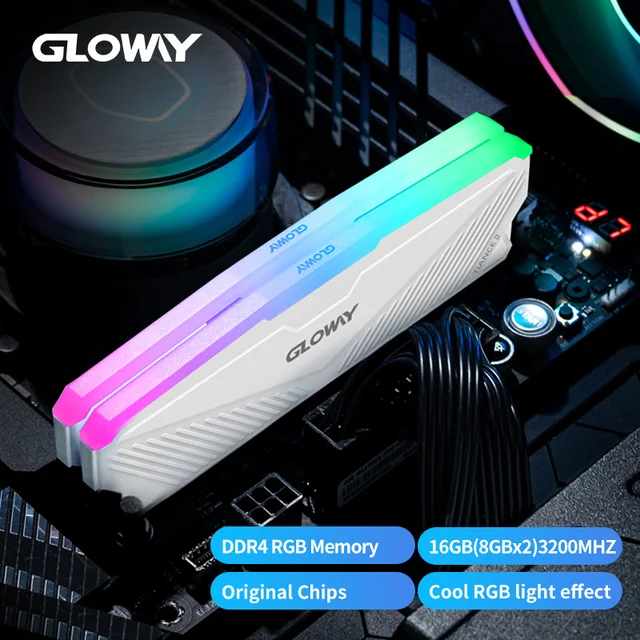 GLOWY DDR4 16GB(8GB x2枚) 白 3200MHz ARGB Amazon.co.jp: Team ARGB