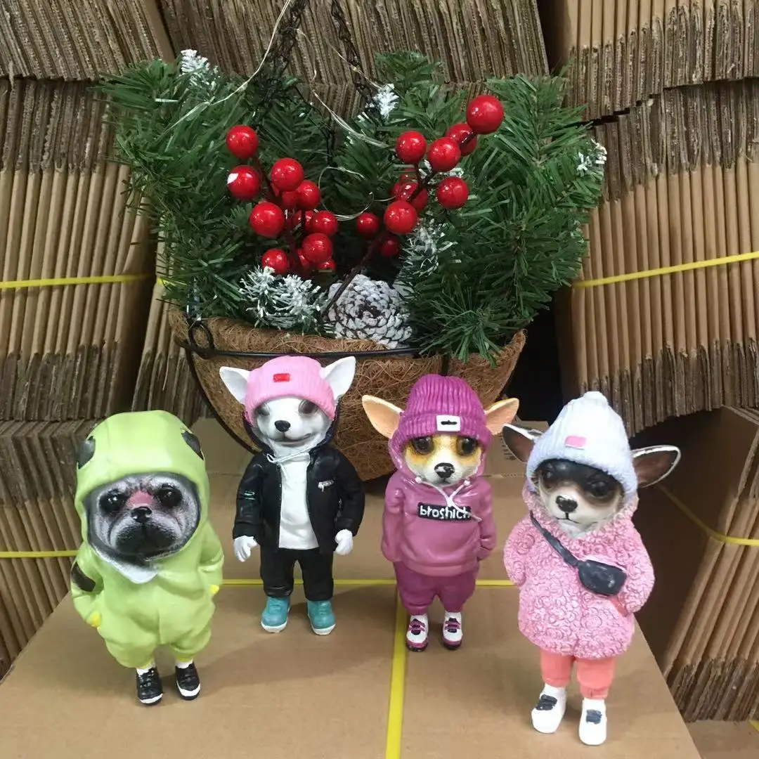 

Resin Standing Puppy Doll Toy Handmade Dol Cute Dog Garden Decoration Birthday Gifts Home Ornaments