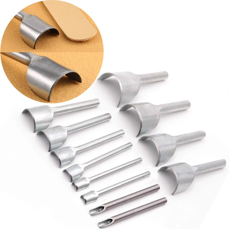 Leather Tool 1Pc Half Round Cutter Punch Leather Handmade Craft Arc-shaped Punch for Belt Strap DIY