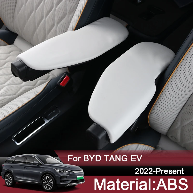 

For BYD TANG EV 2022 Leather Car Armrest Mat Auto Second Row Armrest Mats Dust-proof Cushion Cover Armrest Protector Waterproof