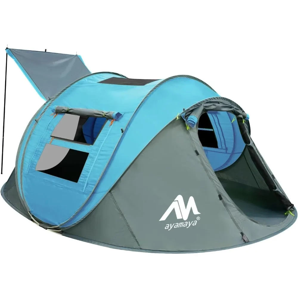 

Выдвижная палатка для кемпинга на 4 человек, водонепроницаемая семейная палатка С небесным светом и съемной мушкой, Модернизированная, большого размера