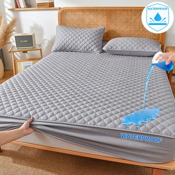 Housse de matelas imperméable de haute qualité, protection de matelas hypoallergénique antibactérienne anti-acariens, drap-housse matelassé 1