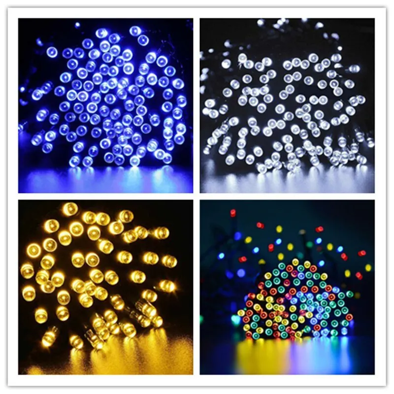 태양열 크리스마스 LED 요정 조명 방수 8가지 모드 7M 12M 22M 32M 스트링 램프 야외 장식