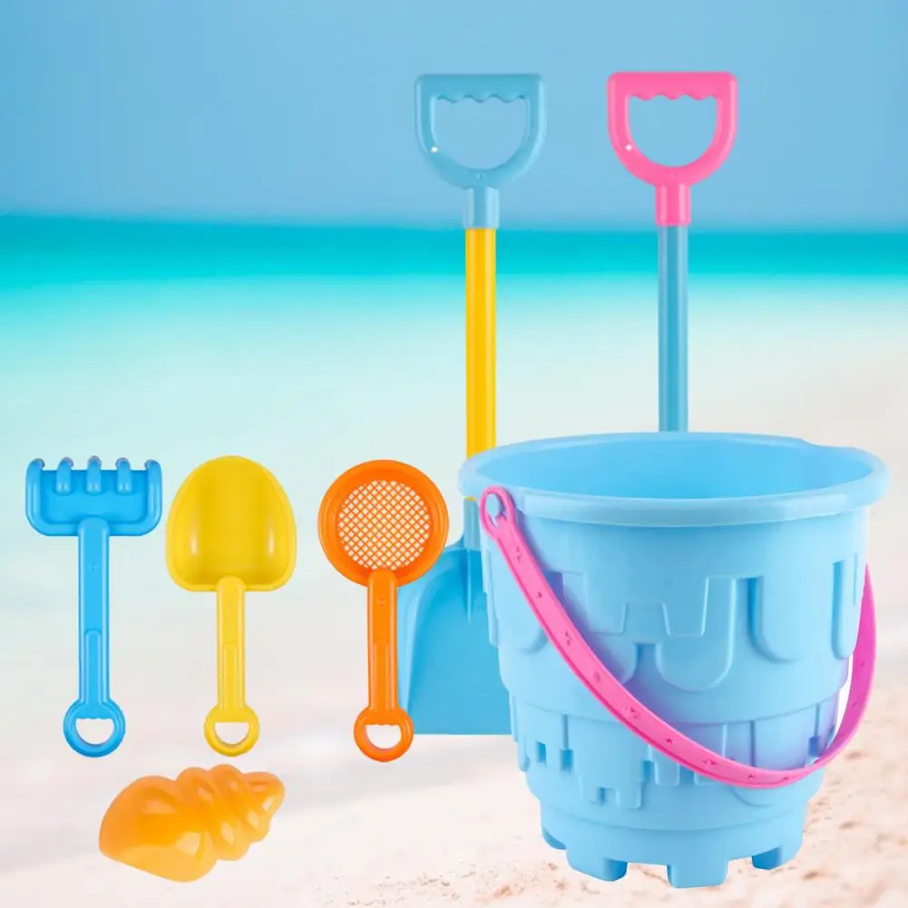 7Pcs Random Color Toys Bucket Shovel Rake Water Tools Bag O Bones Beach