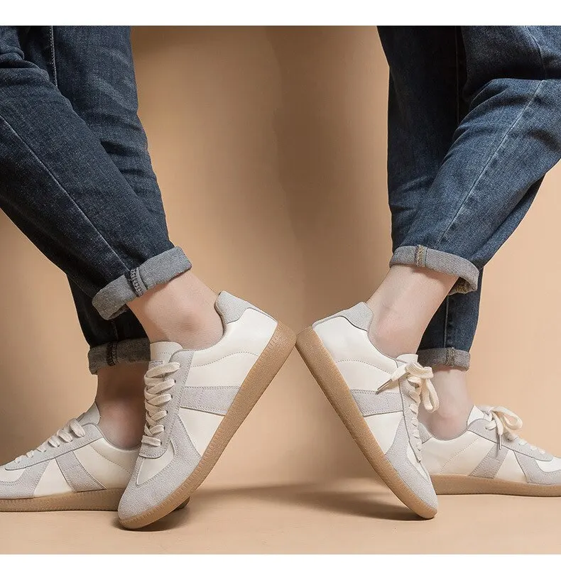 Vintage German Trainer Men Shoes Spring and Summer Sports Small White Training Shoes Fashion Casual Versatile Board Breathable