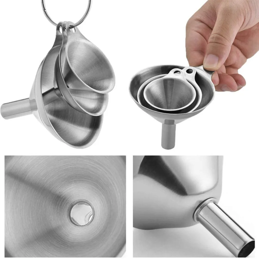 

Bottles Filler Mouth Funnel Filling Hip Flask Beer Liquid Oil Funnel Set Mini Kitchen Gadget Kitchen Funnels Household