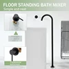 Floor Standing Bathtub Faucet Brass Body Hot Cold Mixer with Handle Rose Gold Independent Faucet Chrome Grey Black 2