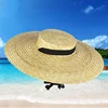 Wide Brim Straw Hat For Women Long Ribbon Ladies Beach Hat Summer Sun Visor Cap Flat Top Large Brim Tie Straw Straw Hat 4