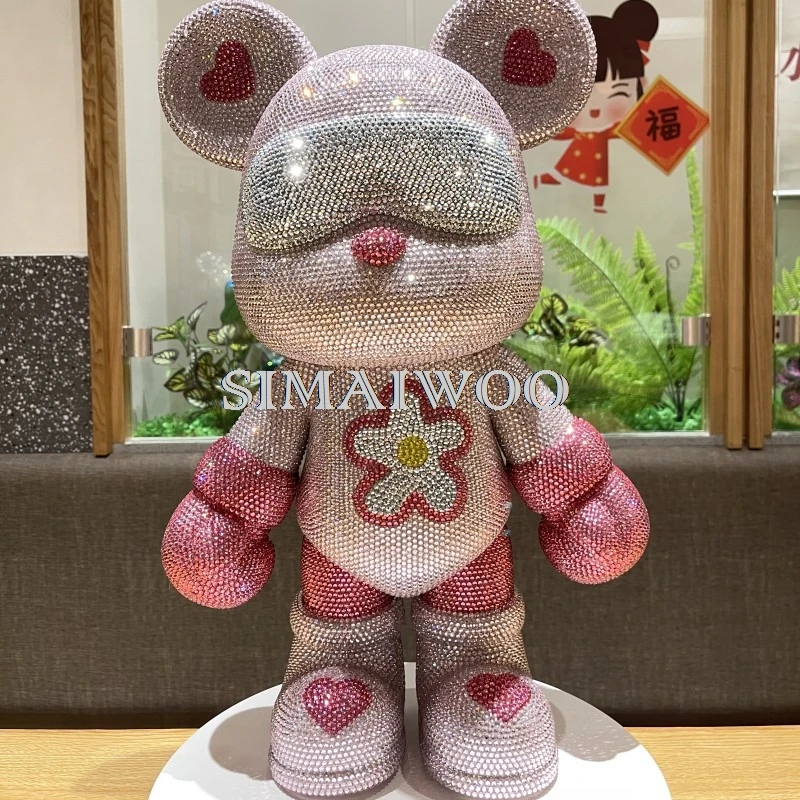 Anpassbare Strass Space Bear glänzende Kristall Tier Figur Handwerk Kreuzstich Mosaik Shop Dekor Puppe Weihnachtsgeschenk – Detail 1