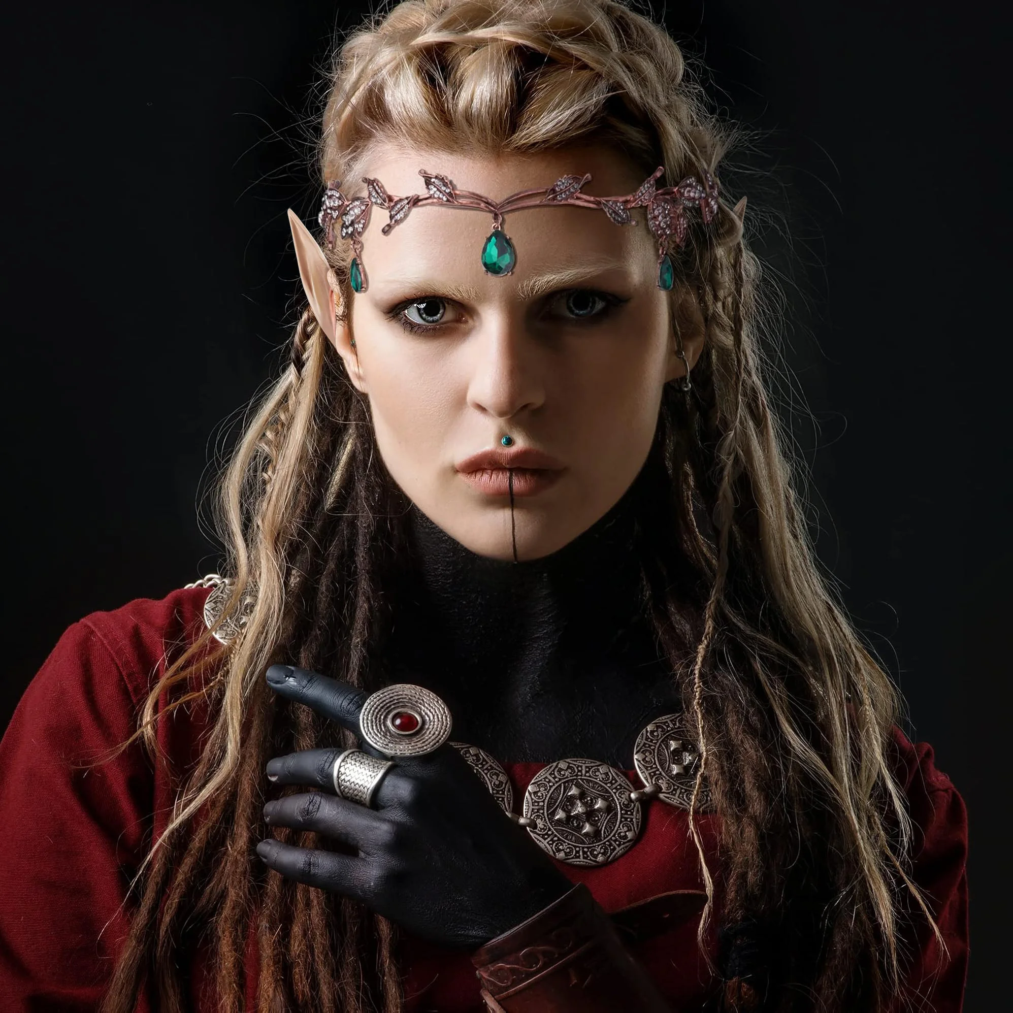 Fairy Tiara Women medieval Halloween Fairy Elf Ears Headwear Fashion Party Masquerade Accessories For Lady hair accessory hair headdress hair band crown elf costume accessories