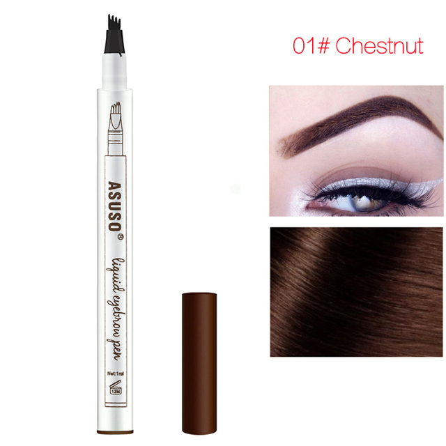 4 Fork Tips Eyebrow Pencil Waterproof Eye Makeup 3 Colors Easy Use Eyebrow Pencil Deep Color Pencil Eyebrow