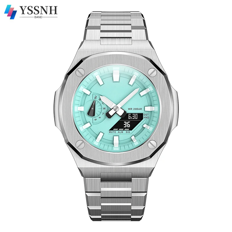 Custodia Di Lusso + Cinturino Per Casio G-Shock Ga2100 Mod Kit Set, Cinturino In Metallo In Acciaio Inossidabile Per Kit Di Modifica G Shock Ga-2110