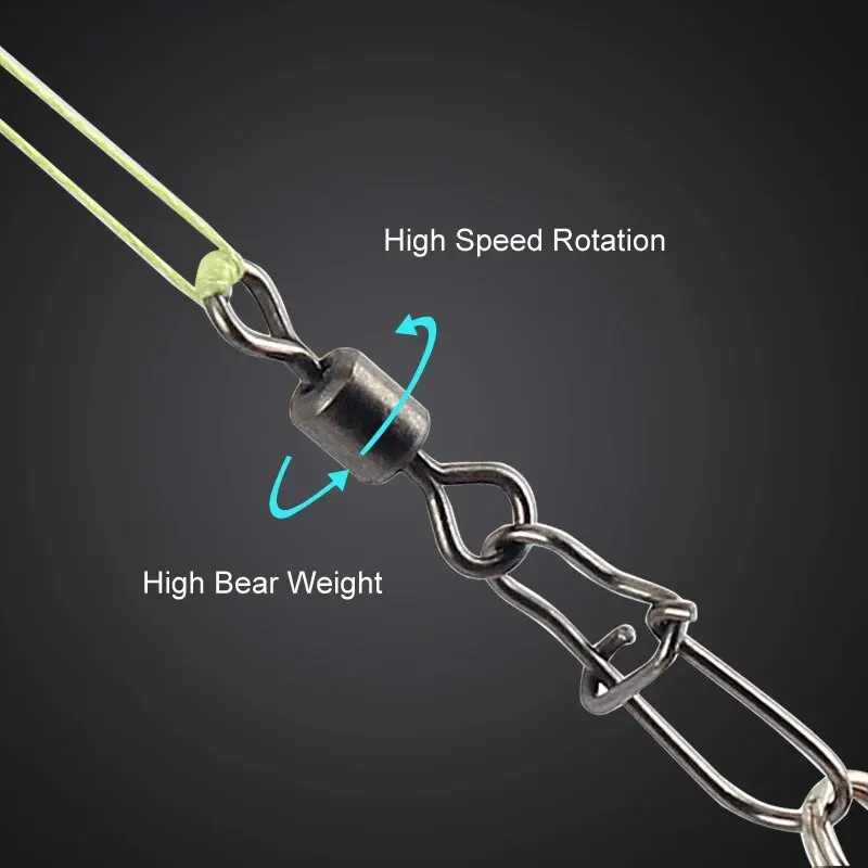 100/50PCS Girelle Da Pesca Scatta Connettori In Acciaio Inossidabile Per Esche Da Pesca A Connessione Rapida Accessori Da Pesca Ad Alta Resistenza - Foto 10