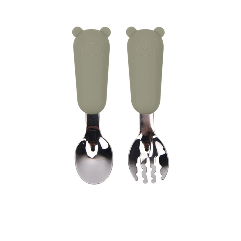 

2pcs Toddler Utensils Stainless Steel Baby Forks and Spoons Set for Infant Kids