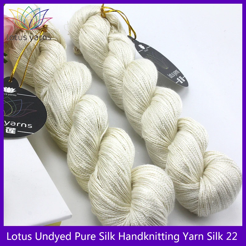 Undyed Silk 120nm/2 100% Mulberry Silk Yarn Natural white Raw Silk Yarn 100g