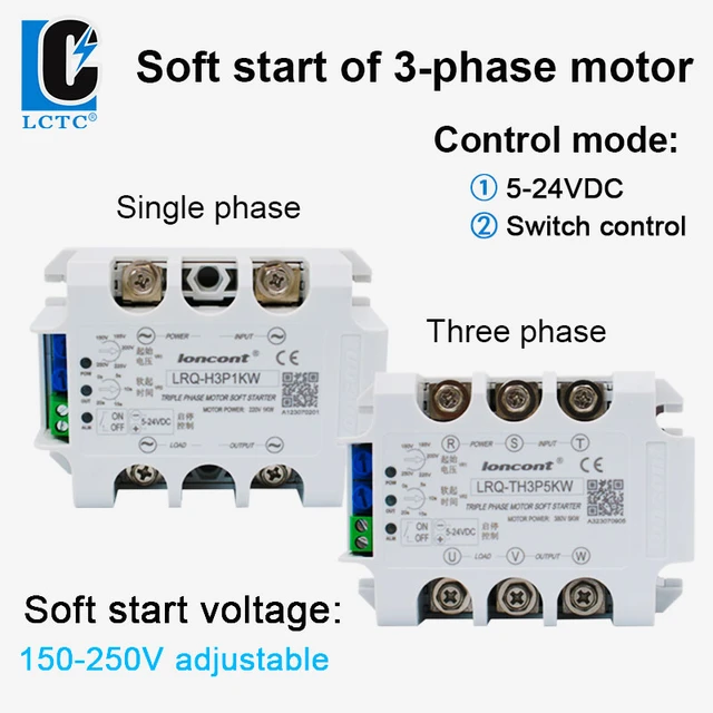Ein-/Drei phasen motor Softstart modul Controller 1kW 5kW Motor