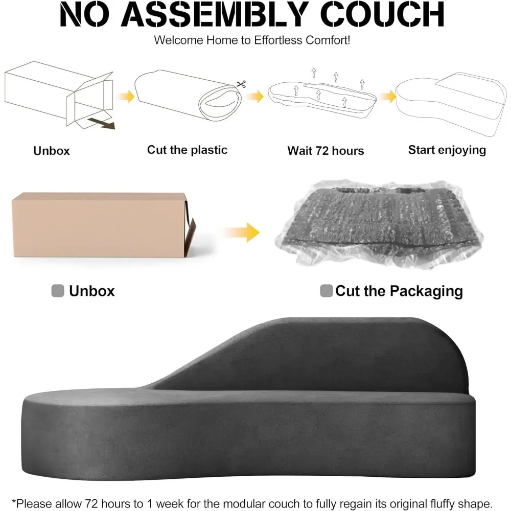 Modern Curved Three-Seat Sofa 4