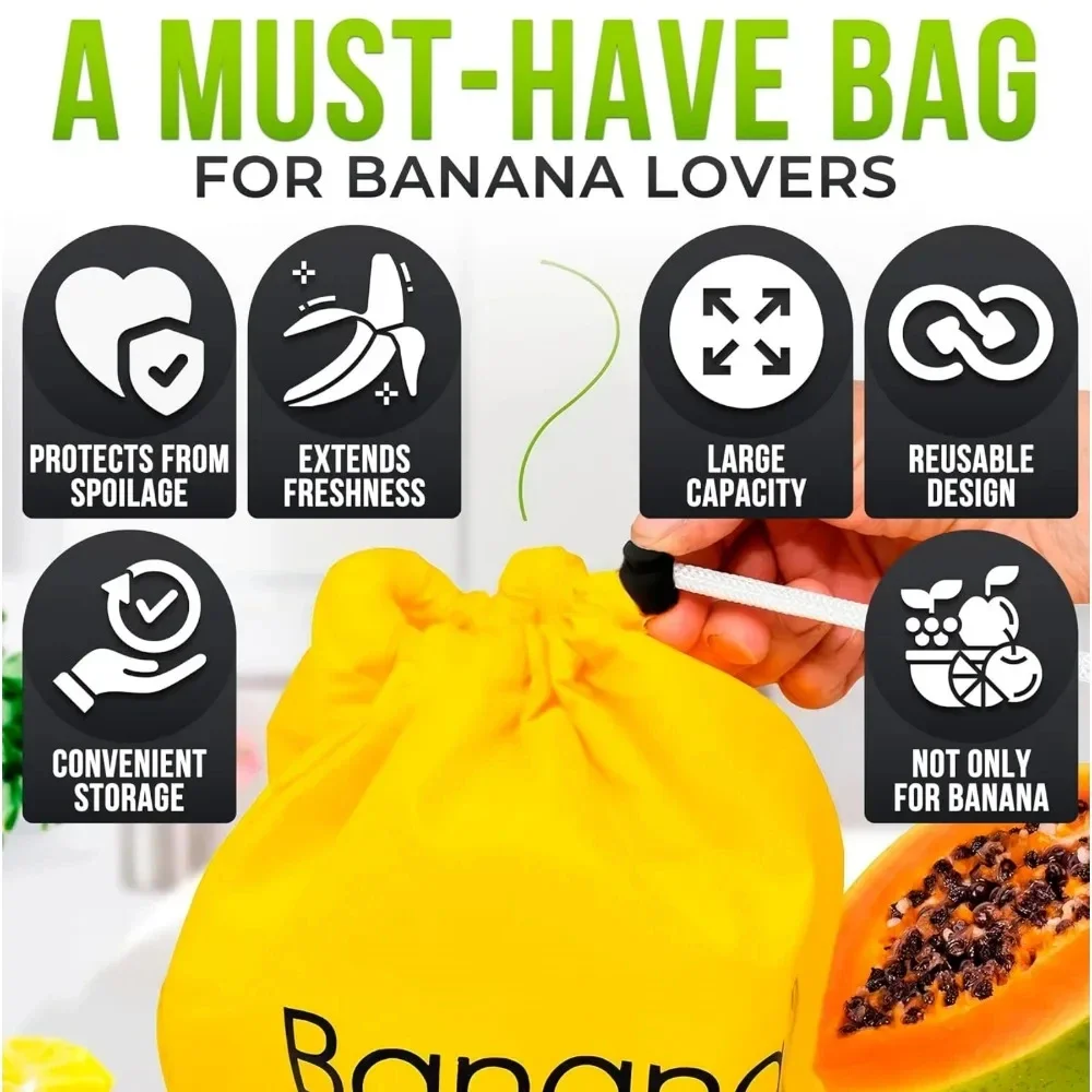 Description Picture 6 of itemBanana Storage Bags Reusable For Fruits Vegetables Food Preservation Insulated Shockproof Bundle Pocket Shopping Bags