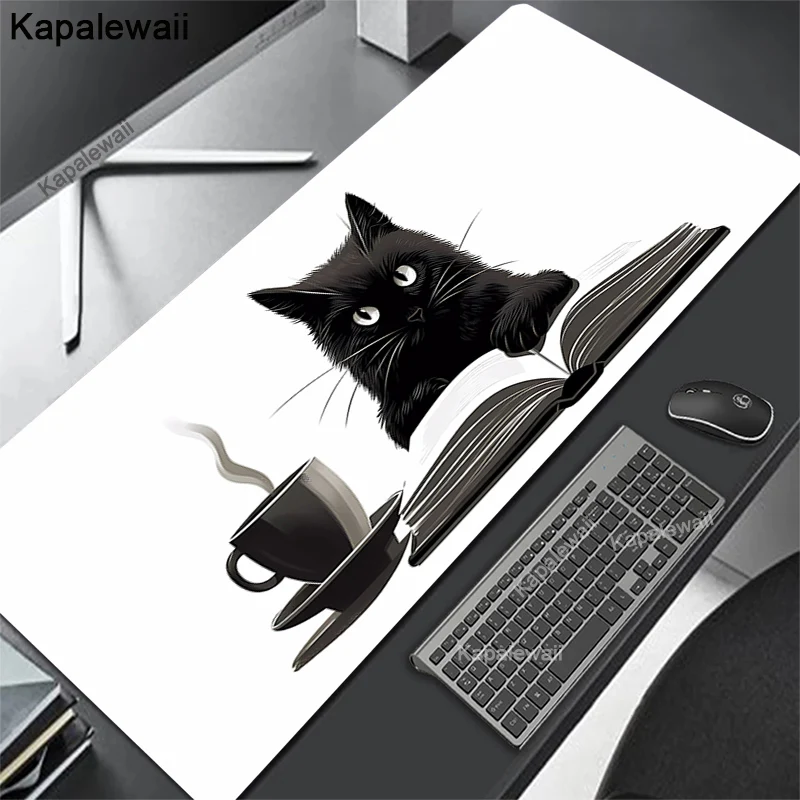 

Black White Cat Gaming Mousepad 100x50cm Desk Mat Gamer Mouse Pad XXL Large Mouse Mats Kawaii Desk Pad Keyboard Mat Table Rugs