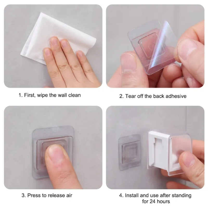 Toothbrush Holder 1/6PCS with Cover Punch-free Wall-mounted Toothbrush Holder Self-adhesive Bathroom Storage Rack