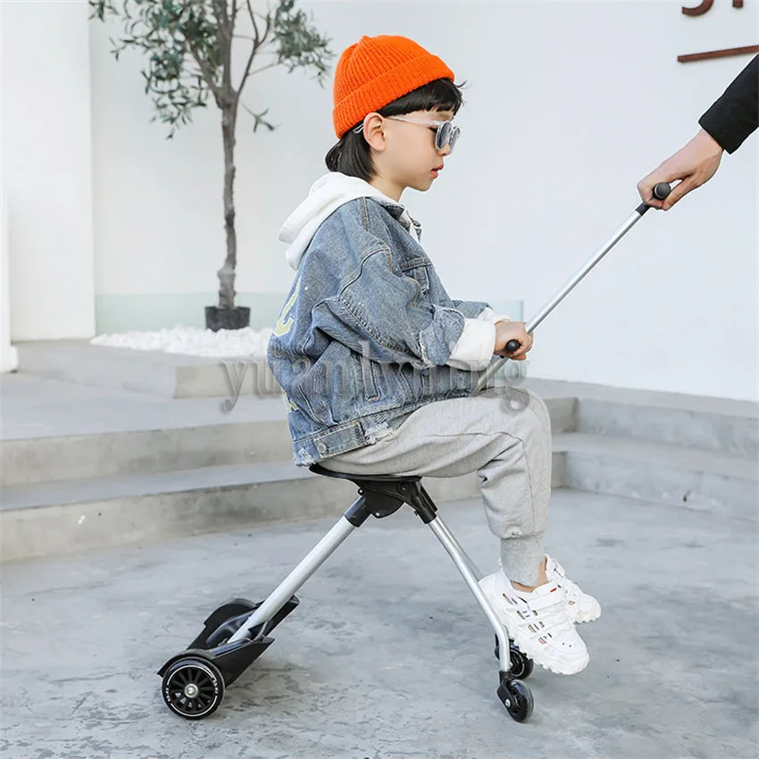 Kids Suitcase Baby Sitting On Scooter Trolley Tavel Bag Suitcase Carry On Rolling Luggage Case For Kids Portable