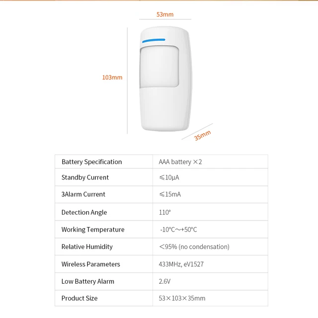 Staniot PIR Motion Sensor Smart Home Human Infrared Detector Compatible 433Mhz Wireless Security Alarm System Work with Alexa 2