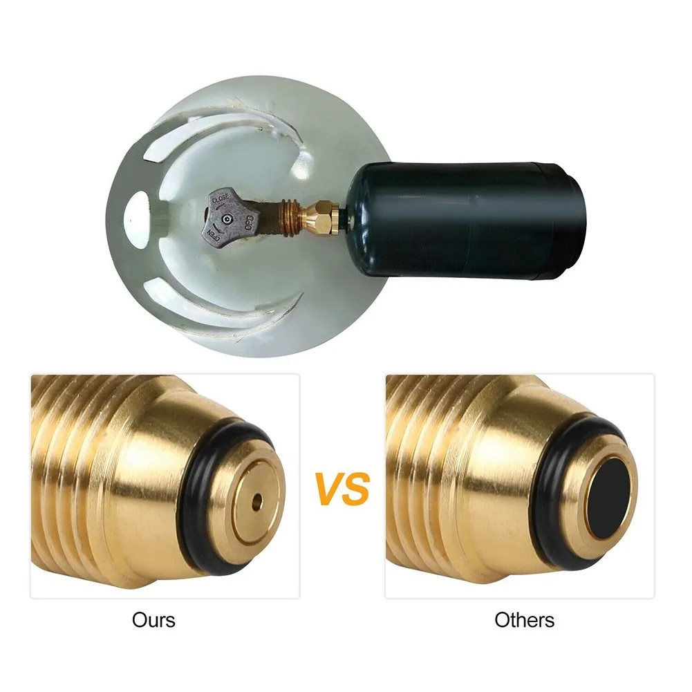 

Camping Propane Refill Adapter Lp Gas Cylinder Tube Tank Coupler Heater Bottles Brass Conversion Decompression Charging Joint