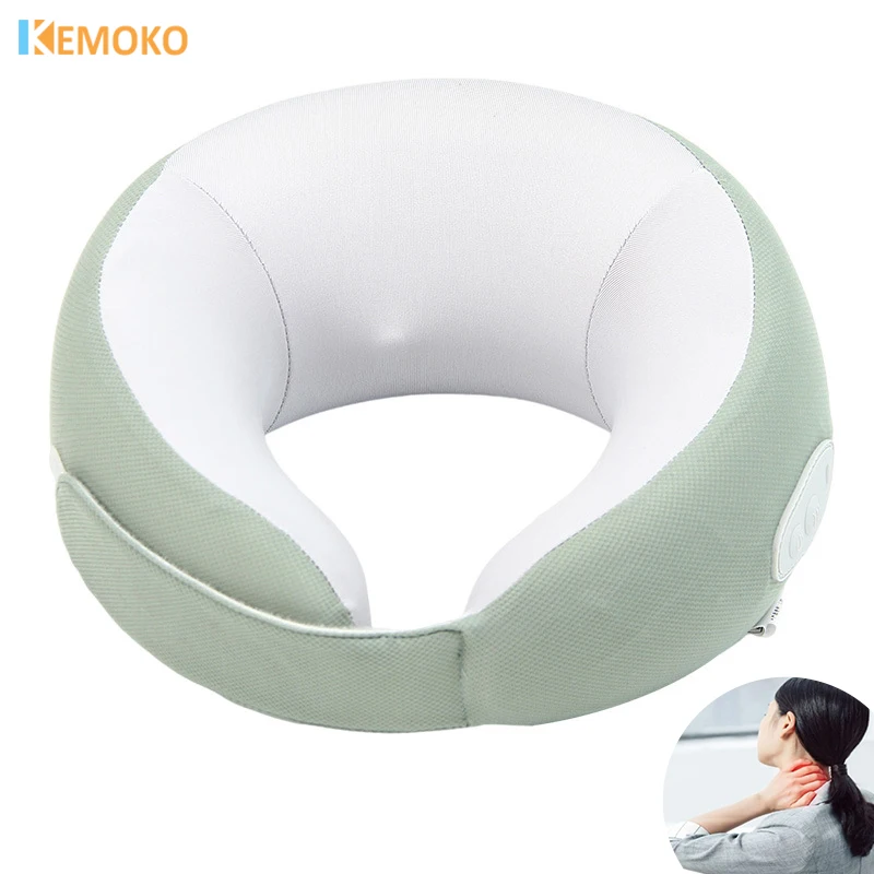 Electric Neck Massager U Shaped Pillow Portable Shoulder Cervical Massager Kneading Multifunctional Heating Neck Support Pillow