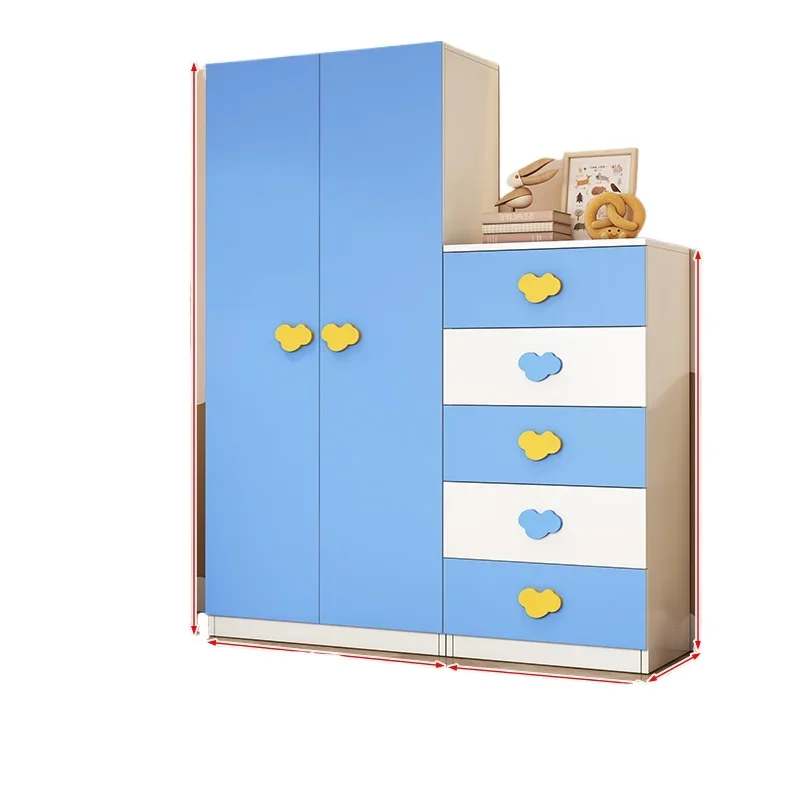 Children's wardrobe household bedroom locker boy student clothes storage cabinet solid wood