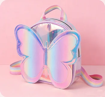Zaino alla Moda per Ragazze con Design a Farfalla Laser, Mochila per Bambini
