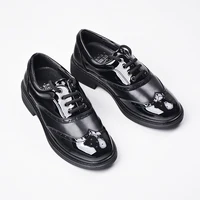 Funky Boy's Popping Street Dance Shoes Kid's and Adult's Locking Patent Leather Patchwork Block NewYork Trend Girl Hip Hop Shoe 1