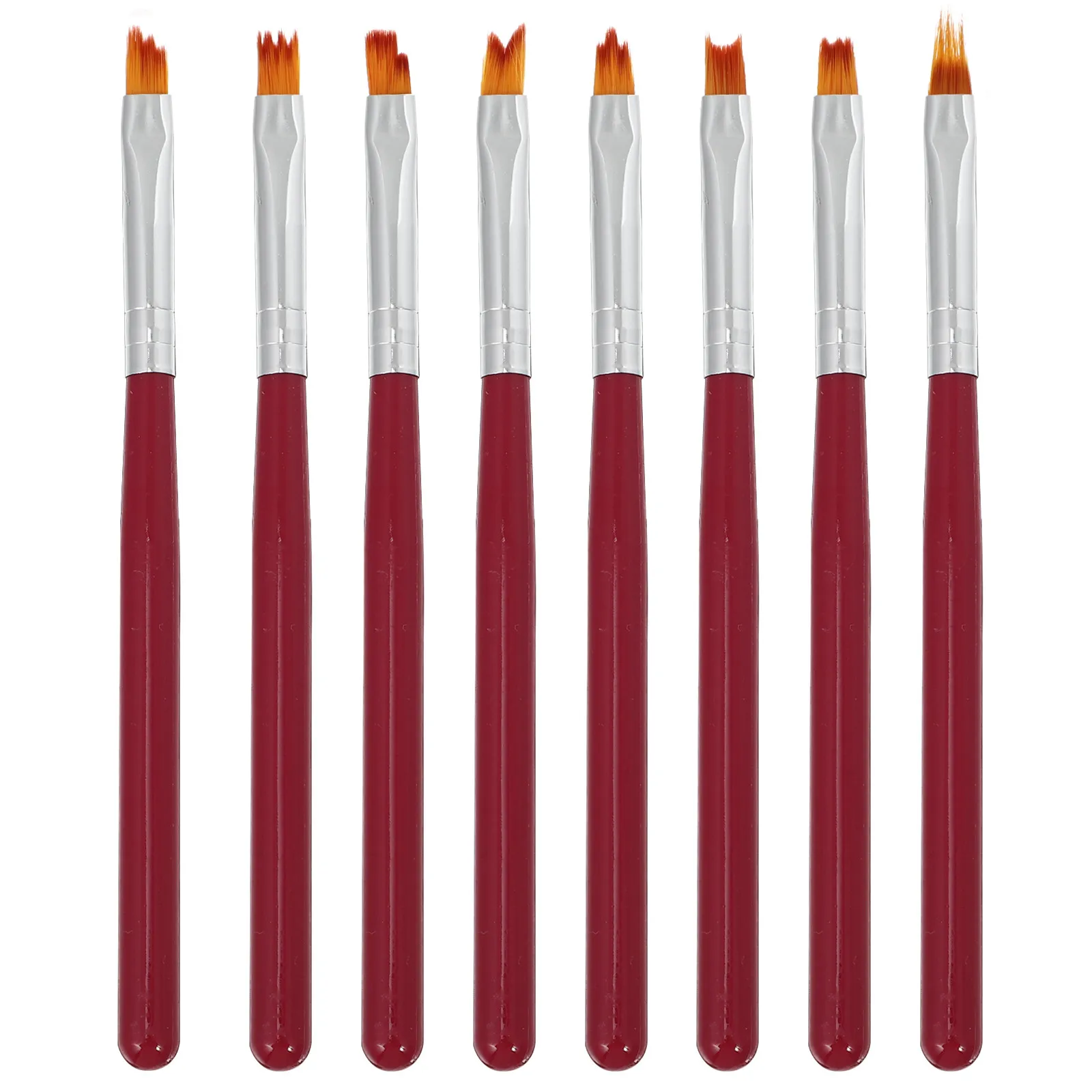 8종 네일 아트 브러쉬 세트, 전문 페인팅 드로잉 펜 도구, DIY 매니큐어 디자인용 폴리 네일 브러쉬, 매니큐어 펜