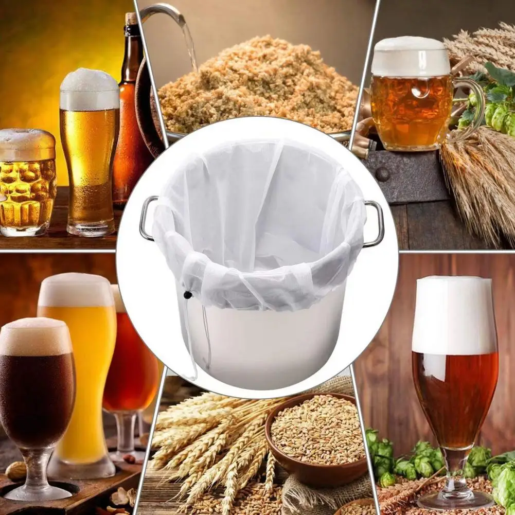 Description Picture 4 of itemBeer Homebrew Filter Bag 250 Micron Fine Mesh Strainer Bag Reusable Brewing Bags Home Brewing Hops Grains Fruit Wine Beer Making