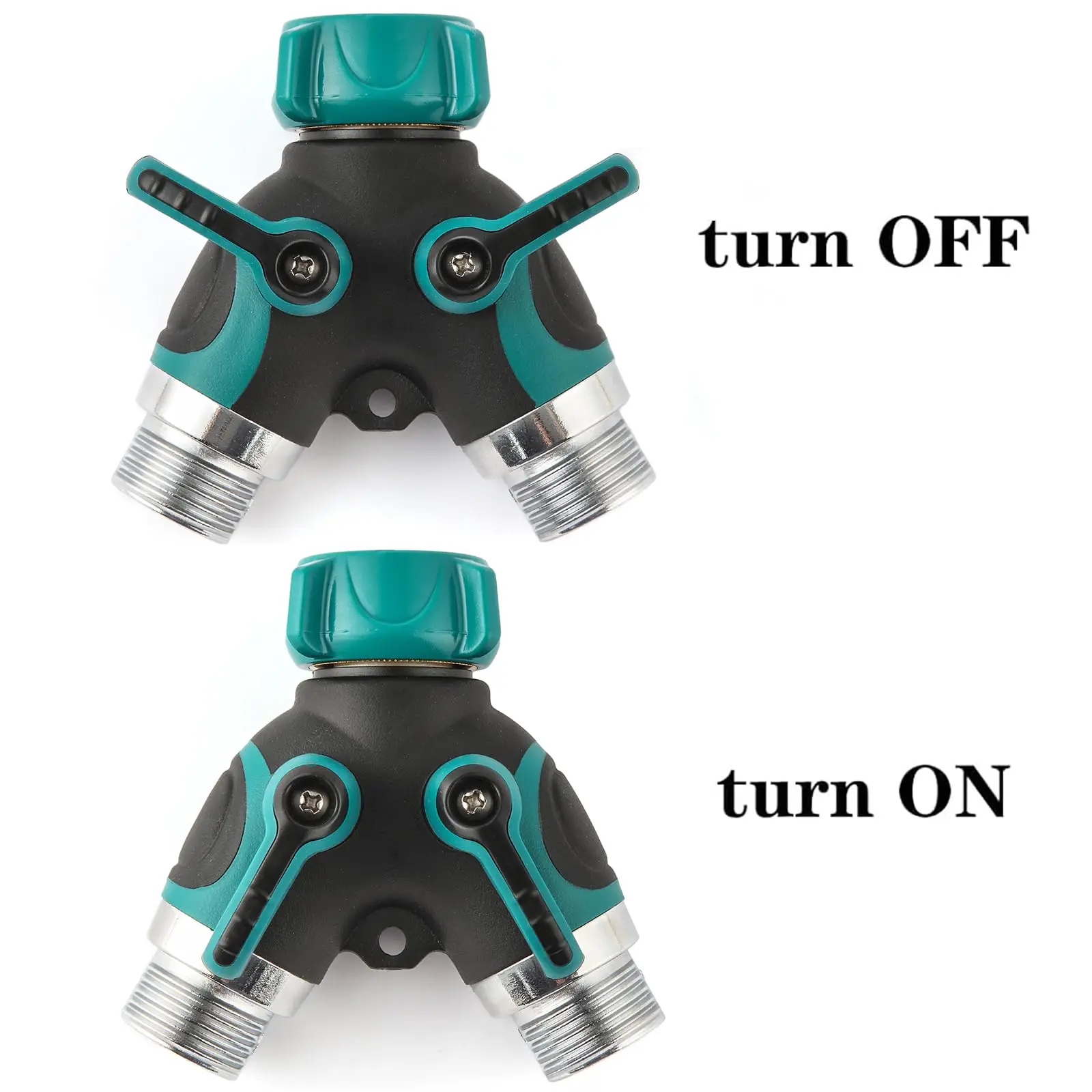 Y-Type Garden Hose Splitter Garden Hose Connector with Faucet Watering Shut Off for Landscaping Flower Planting Irrigation