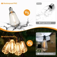 ST38 String Lights Outdoor Garland Connectable Shatterproof Waterproof Plastic LED Bulb Dimmable Patio Garden Decor Fairy Lighst 4