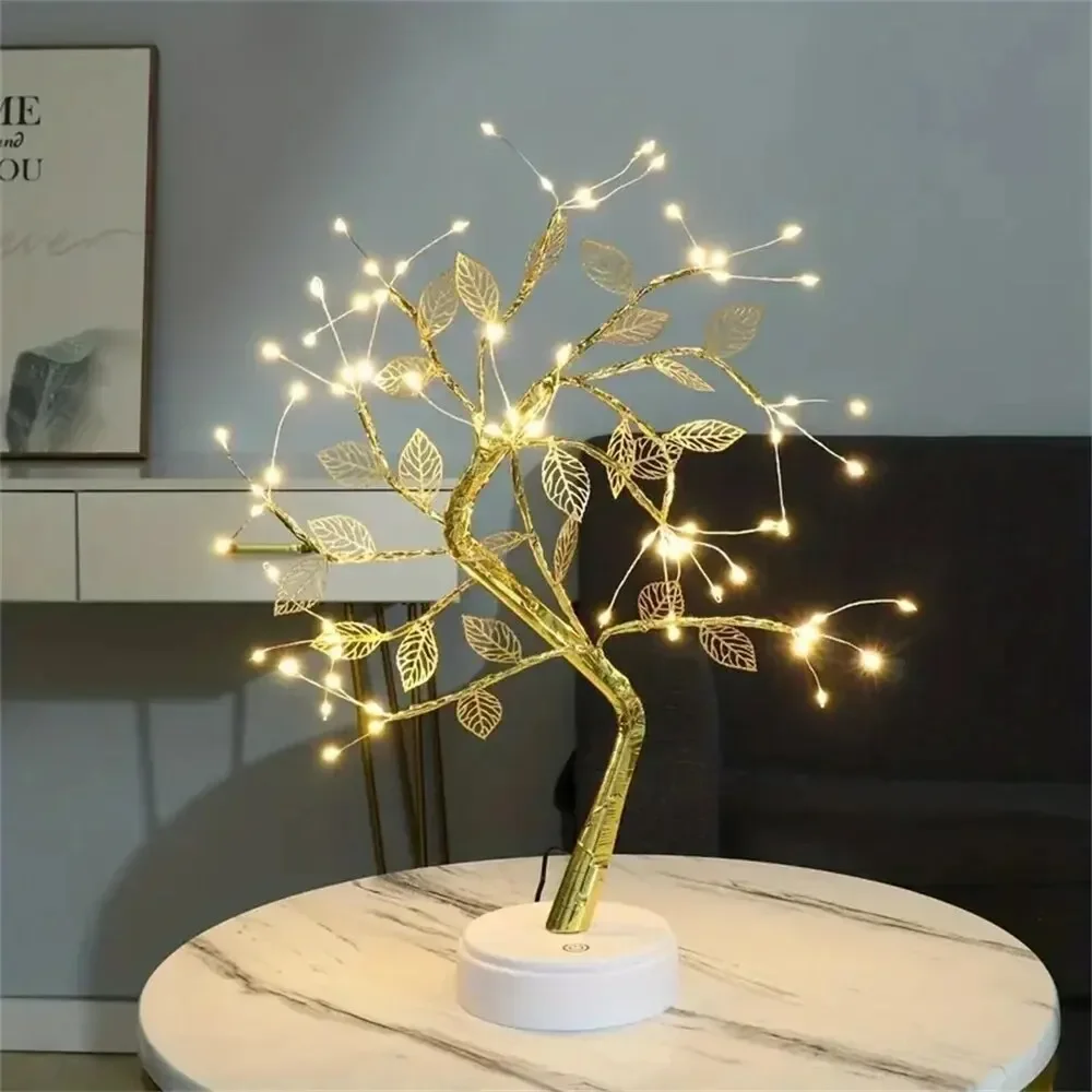 

Tree LED Light USB Table Lamp Adjustable Touch Switch DIY Artificial Copper Wire Tree Fairy Night Light For Home Christmas Decor