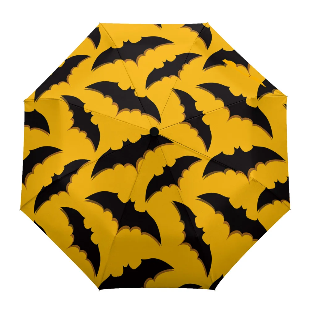 HalloweenBatPatternOutdoorWindproofRainUmbrellaFullyAutomatic