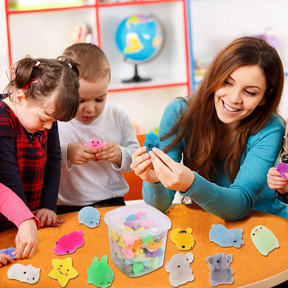 72PCS Mochi Squishy Toys Squishies Fidget Toys Kawaii Animals for Party Favors Classroom Prize Fillers Pack Bulk Gift Boys Girls 5