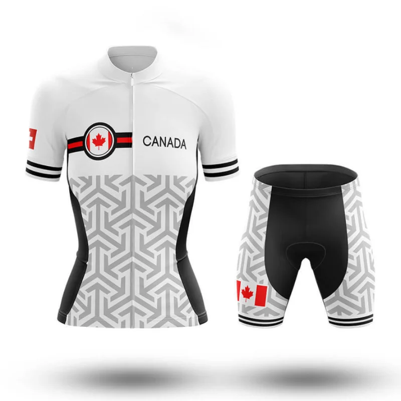 WomenCyclingJerseyCanadaSummerBreathableShortSleevesBikeJerseySetMountainBike