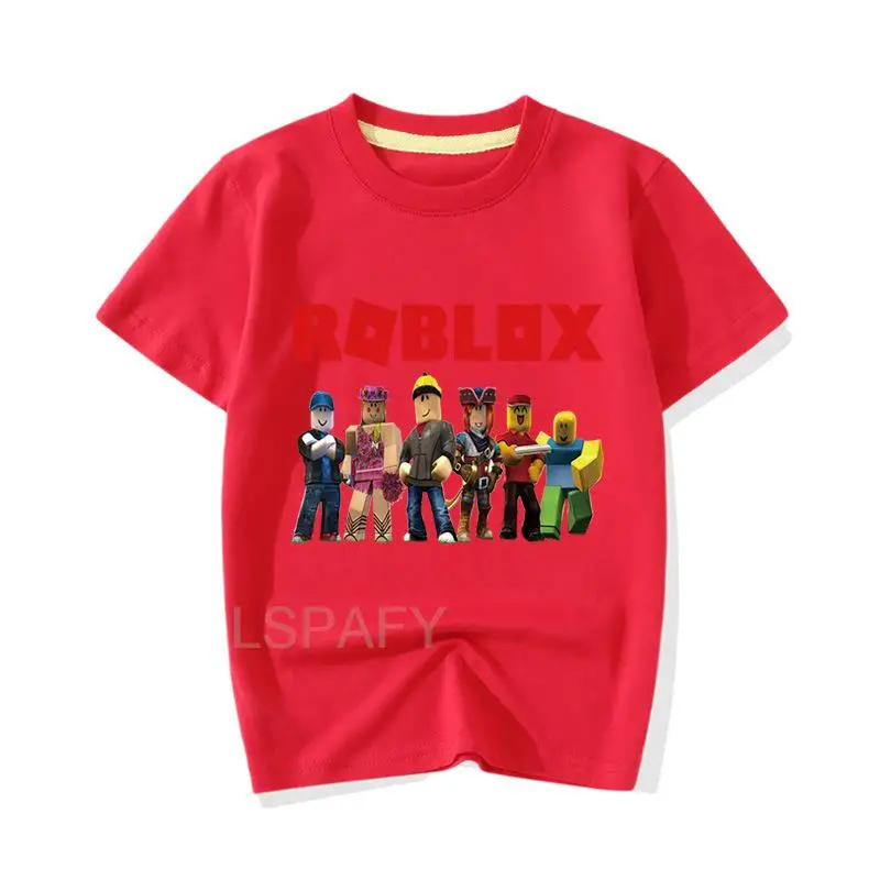 New Summer Children's Short Sleeve T-shirt ROBLOX Girls Boys Cartoon Tee  Kids Clothes Boys Girl