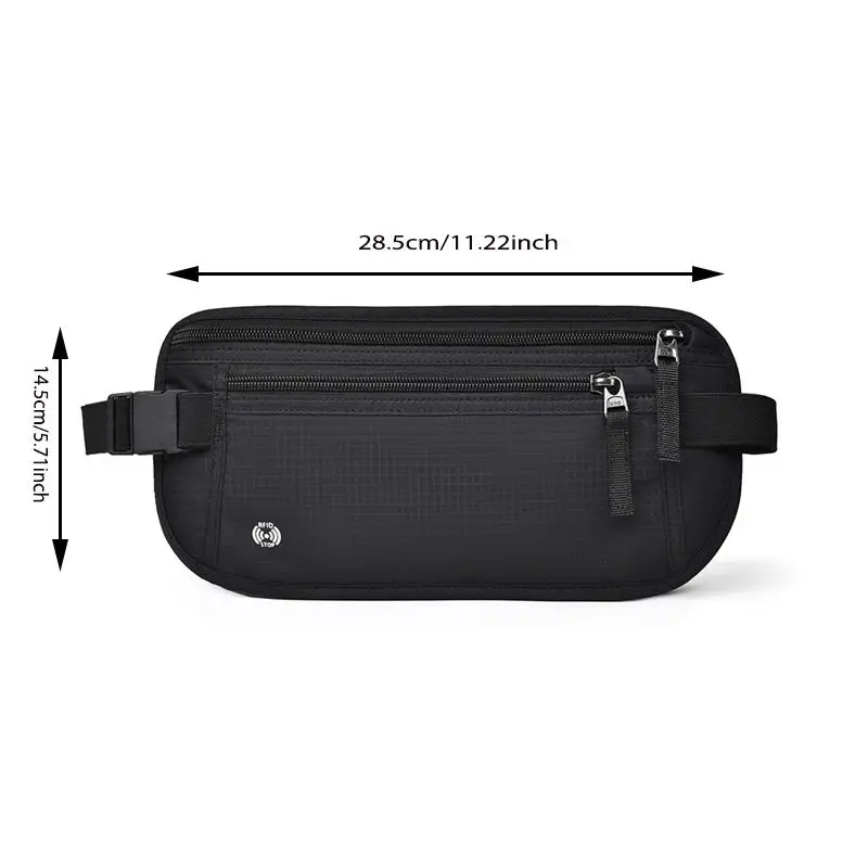 Travel Money Belt Slim Passport Holder RFID Blocking Travel Pouch to Protect Cash Credit Card and Travel Documents Invisible Bag 6