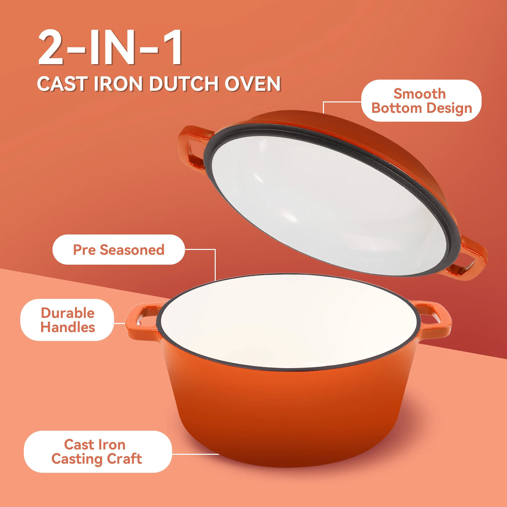 2-in-1 Enameled Dutch Oven 4