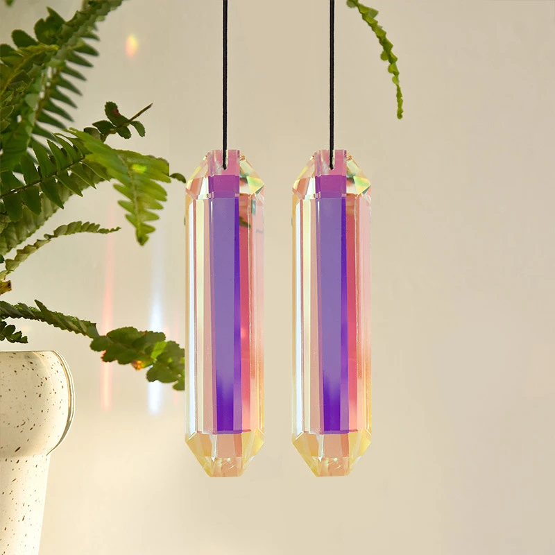 Sun Catcher 76/120mm Rainbow Reflection Crystal Suncatcher Faceted Glass Chandelier Prism Replacement Pendant Window Hanging Decor