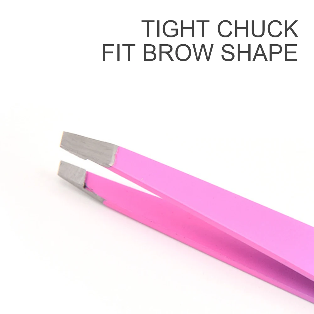 1Pcs Eyebrow Tweezers Stainless Steel Point Slant Flat Tip Removal Makeup Professional Hair Removal Eyebrow Pliers Clip 3