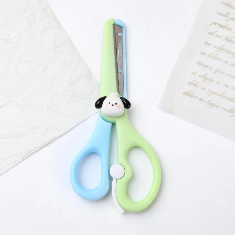 Blue Cute Safety Scissors With Protective Cover Kids Paper Craft Scissors  Card Photo Handmade Tools DIY School Office Supplies - AliExpress