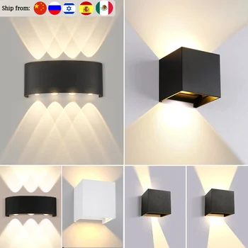 LED 벽 조명 야외 방수 벽 램프, AC110V-220V 인테리어 벽 조명, 계단 거실 침실 장식 조명 고정장치