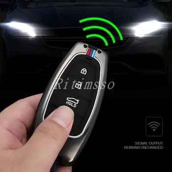 Portachiavi in lega di zinco per Hyundai Solaris Sonata Hybrid NEXO NX4 New Grand Santa Fe Tucson 2021 2022 portachiavi con ingresso senza chiave - Portachiavi in lega di zinco per Hyundai Solaris Sonata Hybrid NEXO NX4 New Grand Santa