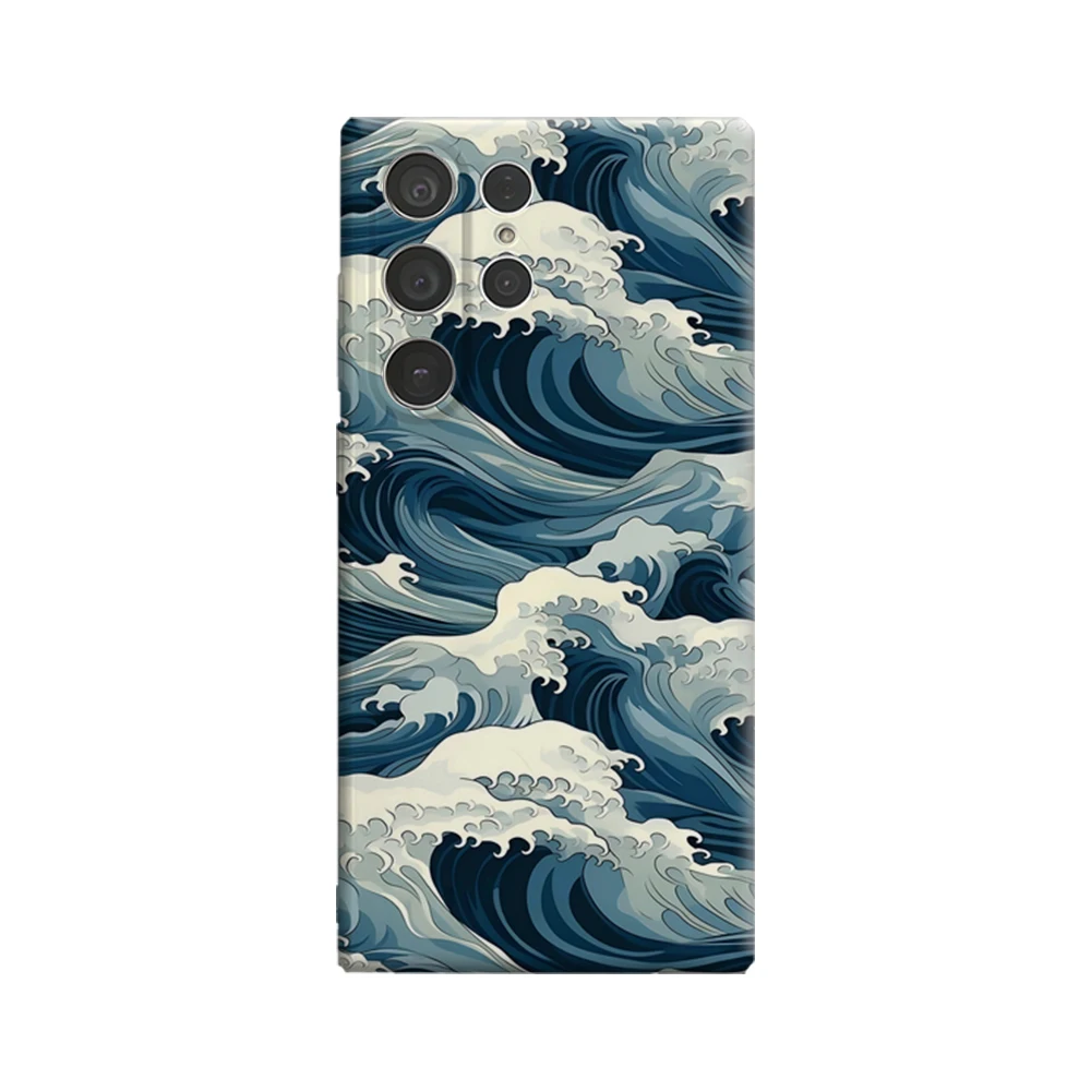 Glossy Ocean Wave Pattern Double-Layer Phone Case