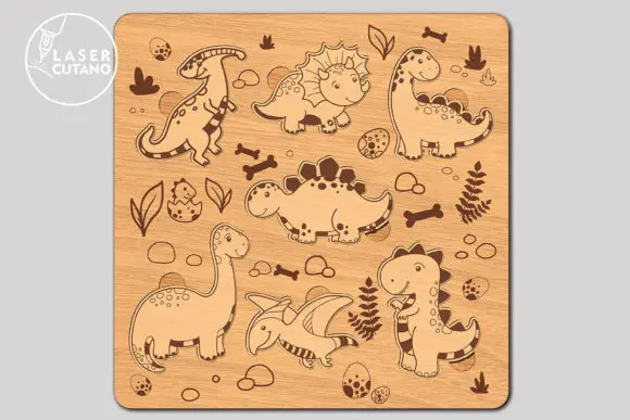 Set of 8 Puzzle Laser Cut File SVG DXF Kids laser S VG design & DIY Craft Kits for Cuuting Engraving woodworking boring machine